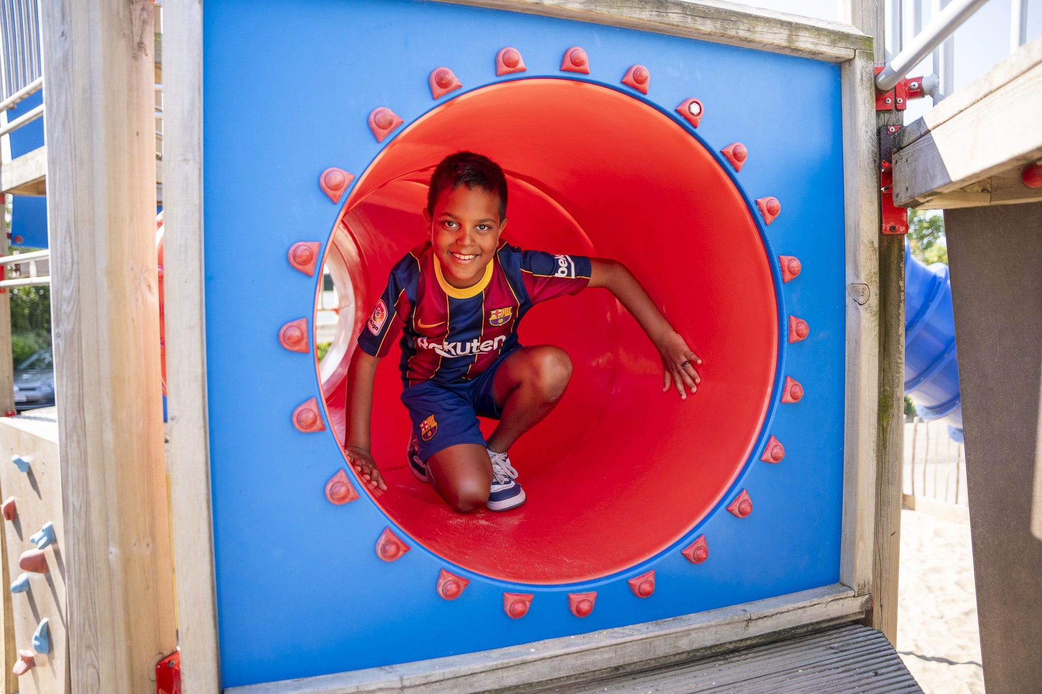 Strandloper kinderen spelen